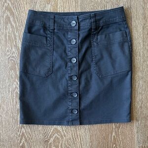 Prana Black Button-Down Mini Skirt